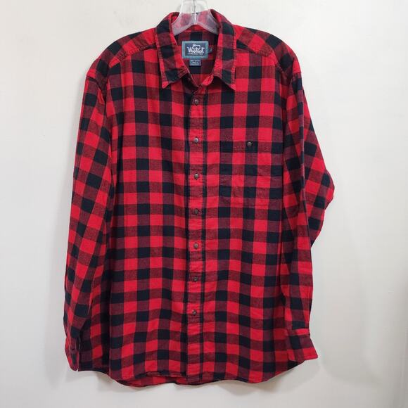 Woolrich Other - Woolrich red & black buffalo check traditional flannel shirt men's size large